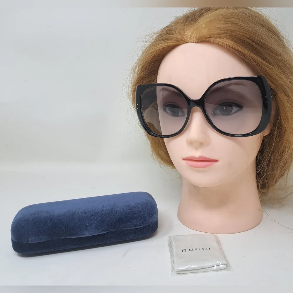 Gucci Nero Sunglasses Oversized Square Frame Black Gray GG0472SA 001 56-17-145